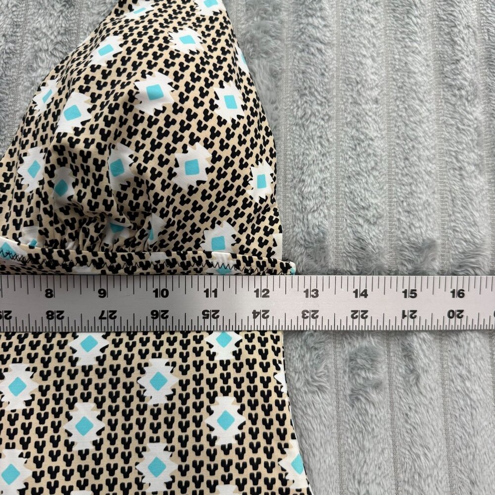 Vera Bradley Tankini Top Womens Small Tan Blue Abstract Geometric Swimwear 4/6 - Picture 4 of 8